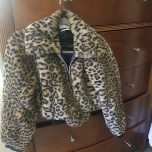 Urban Outfitters Leopard Cropped jacket